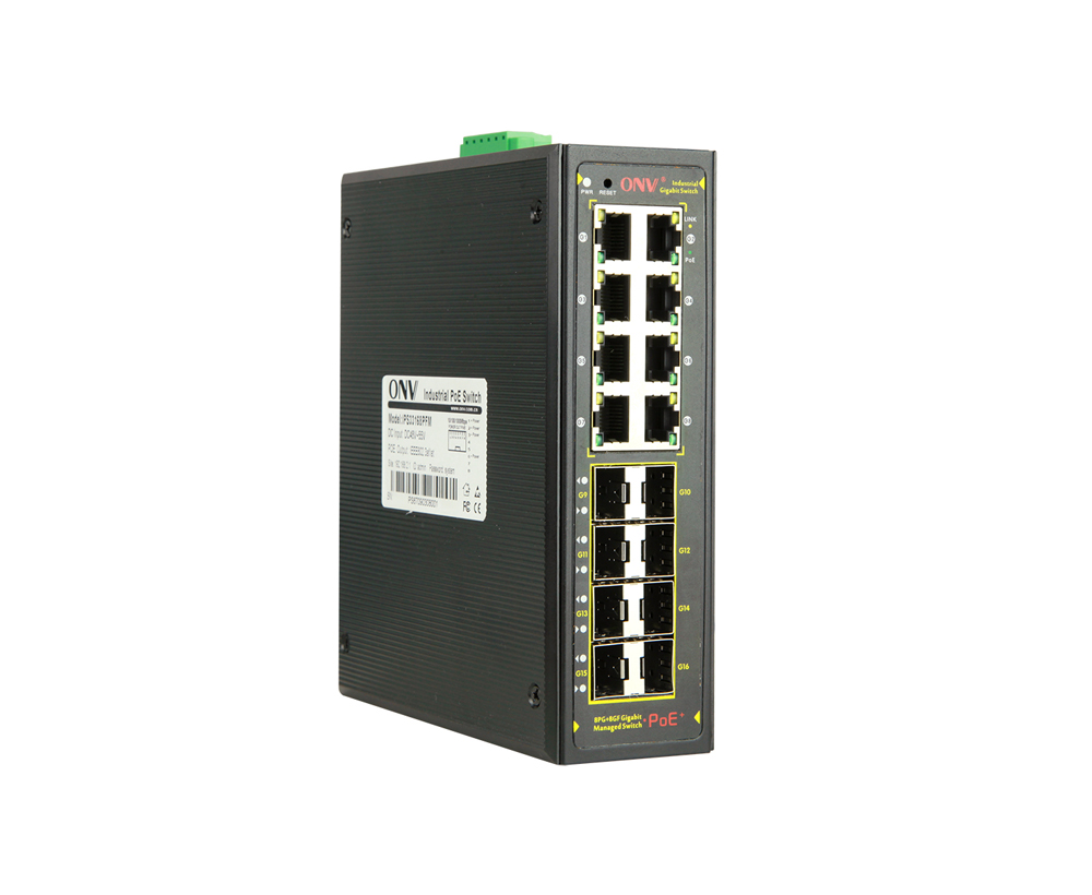 Commutateur PoE industriel géré Gigabit 16 ports L2