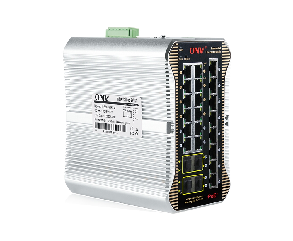 Commutateur PoE industriel géré Gigabit 24 ports L2