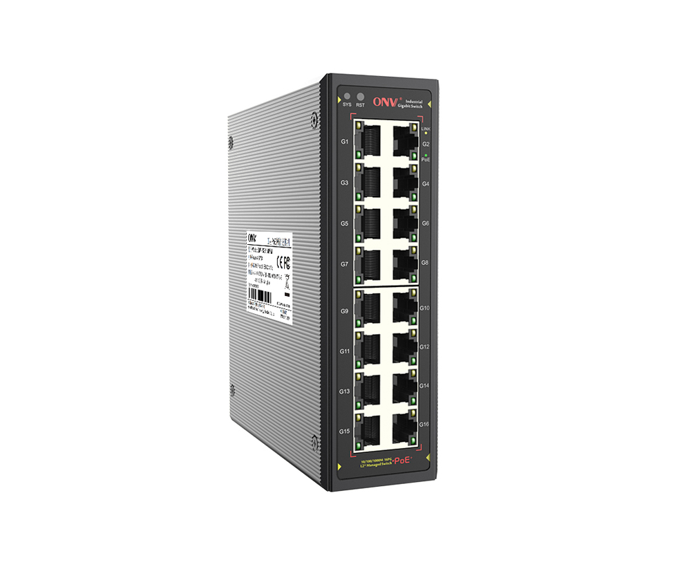 Commutateur PoE industriel géré Gigabit 16 ports L2