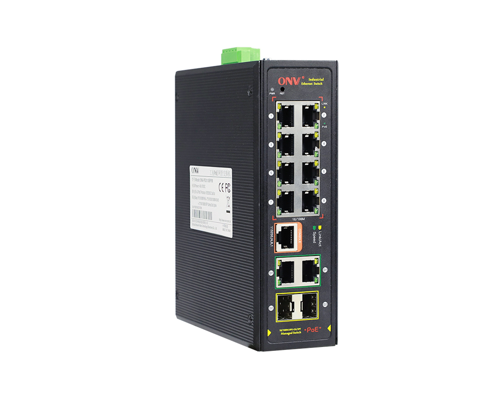 10/100M 10-port L2 contrôlé commutateur PoE industriel