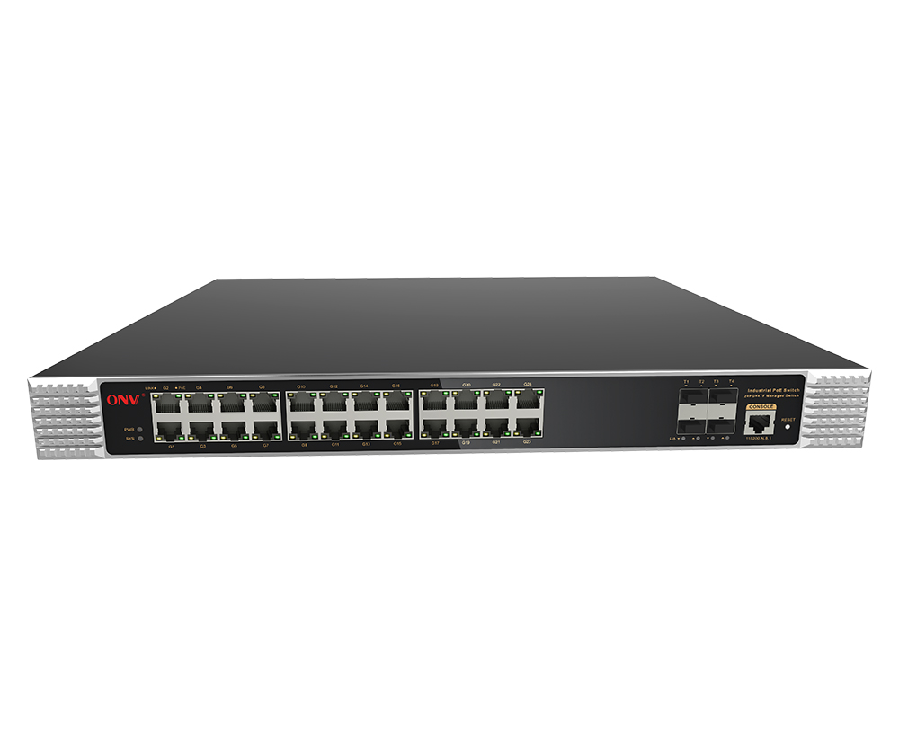 10G uplink 28-port L3 a contrôlé le commutateur PoE industriel