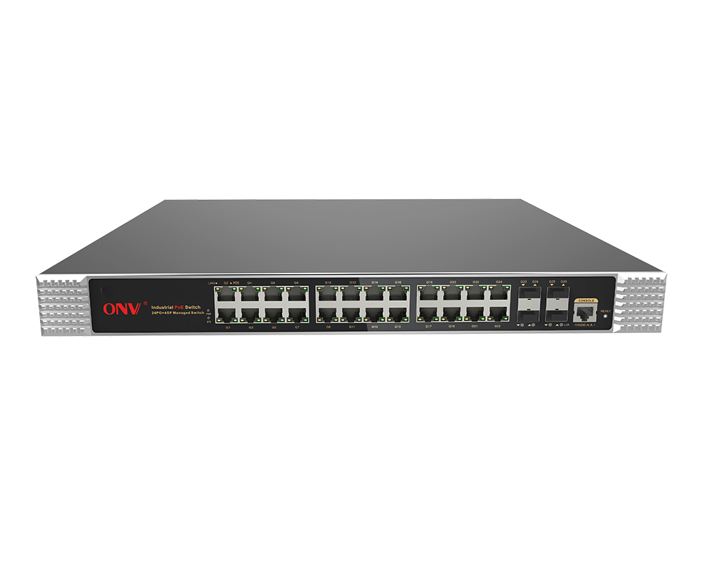 Commutateur PoE industriel géré Gigabit 28 ports L2