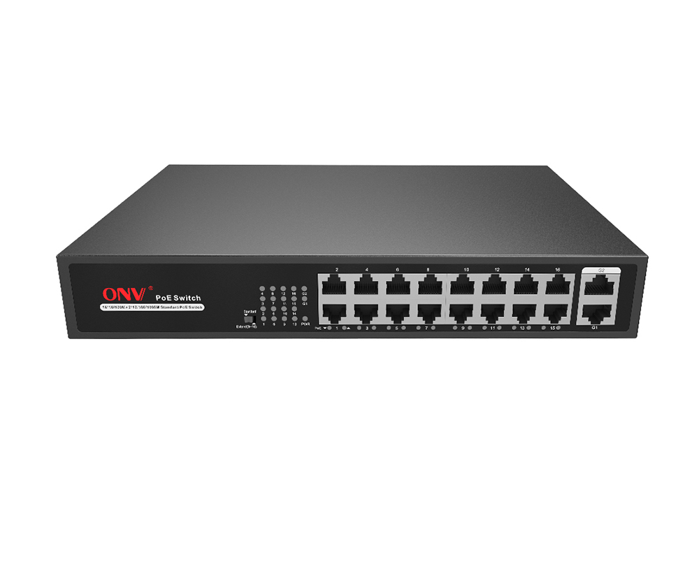 Commutateur de PoE de la liaison montante 18-port de gigabit de transmission de 10M/250 mètres