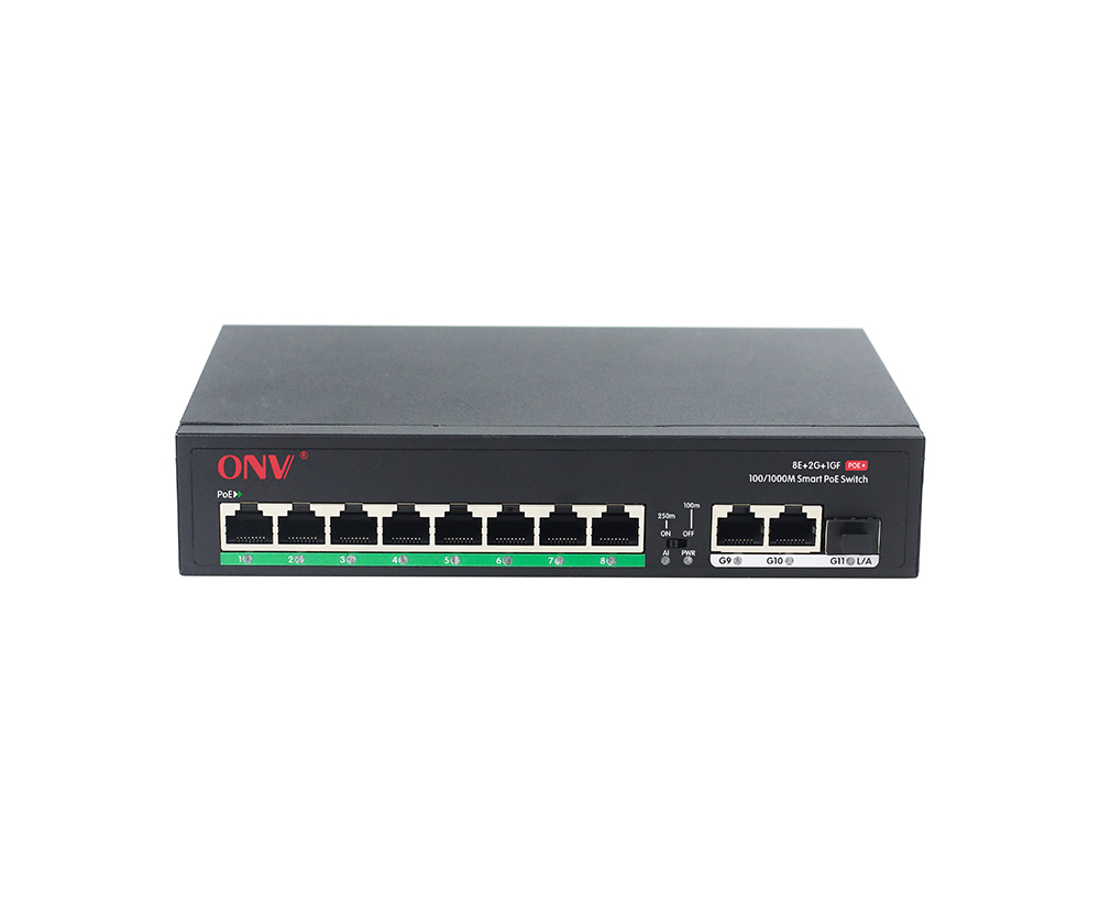 Commutateur de PoE de la liaison montante 11-port de gigabit