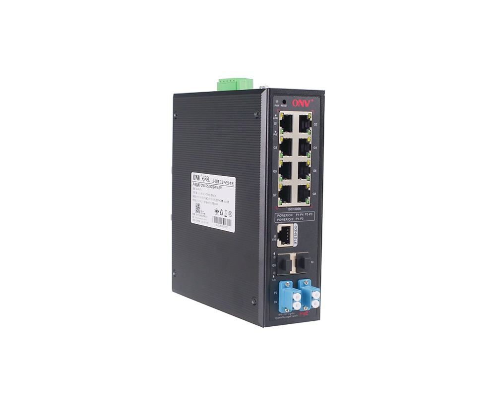 Commutateur PoE industriel à dérivation gérée Gigabit 10 ports L2