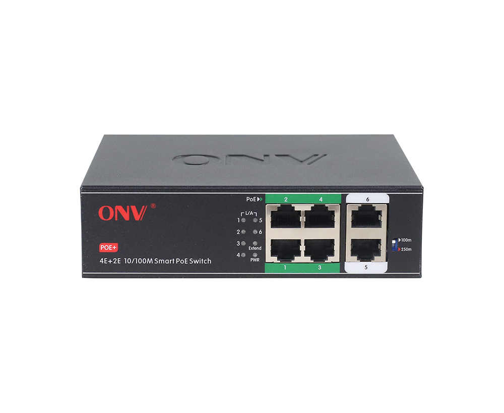 10M/250 mètres de transmission 10/100M commutateur PoE 6 ports