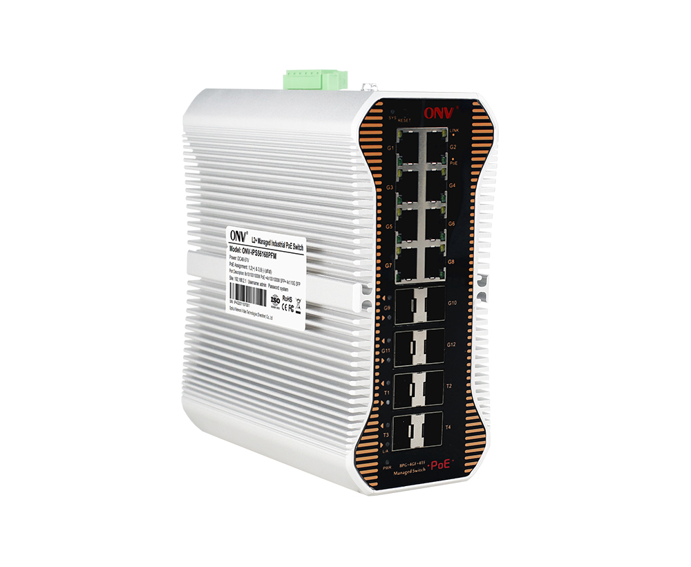 Commutateur industriel contrôlé par L2 de la liaison montante 10G 16-port PoE
