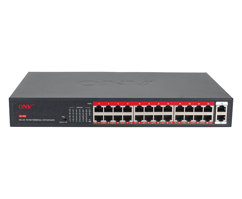 Commutateur PoE non standard Gigabit uplink 26 ports 24V