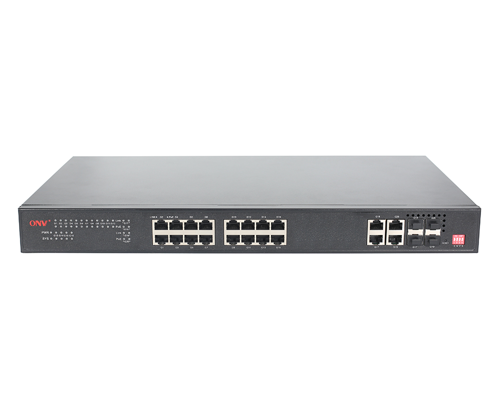 Commutateur PoE facile géré Gigabit 20 ports