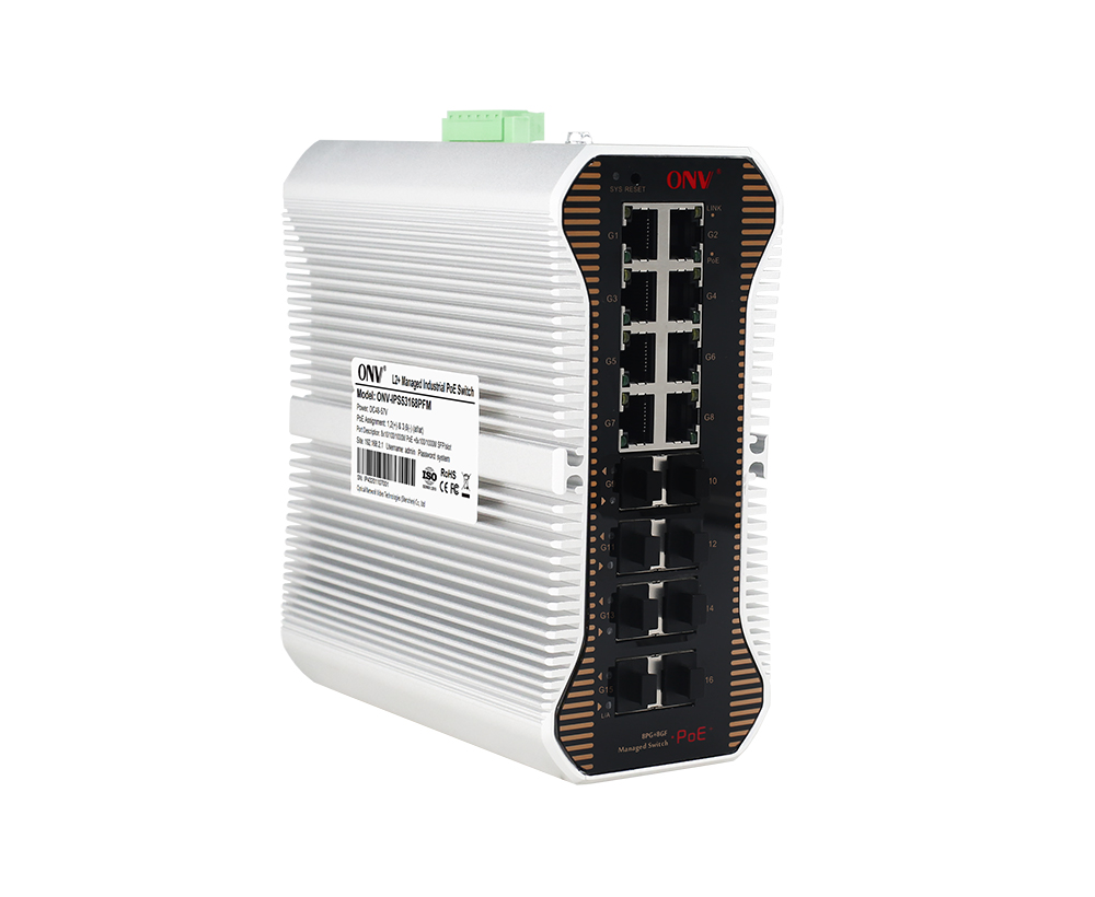 Commutateur PoE industriel géré Gigabit 16 ports L2