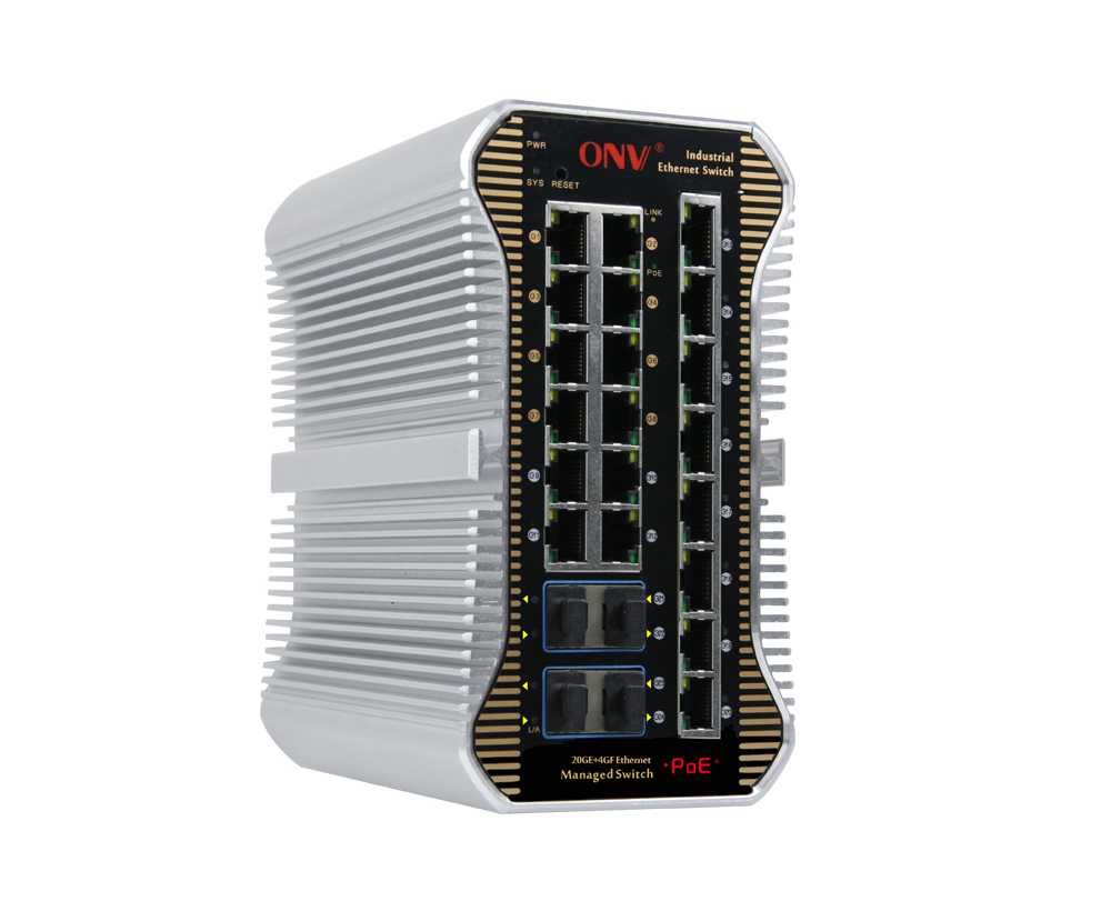 10G uplink 24-port L2 contrôlé commutateur PoE industriel