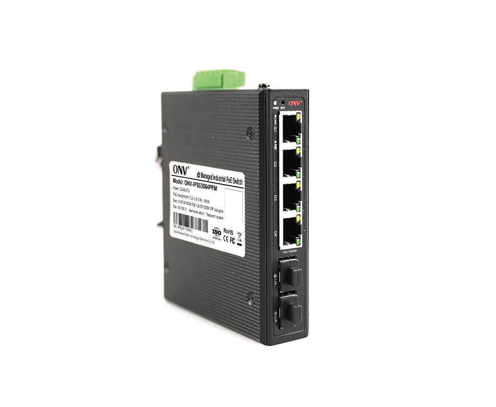 Commutateur PoE industriel facile à gérer Gigabit 6 ports