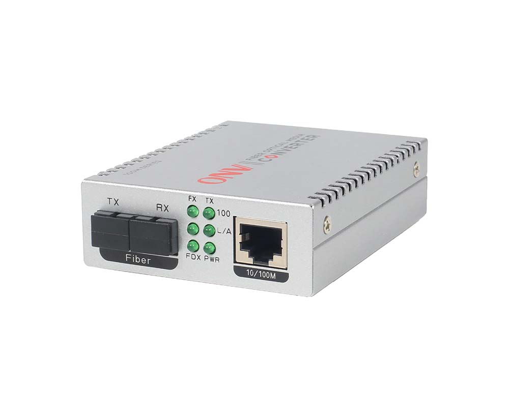 Convertisseur unimodal de médias de fibre de 10/100M 2 ports double