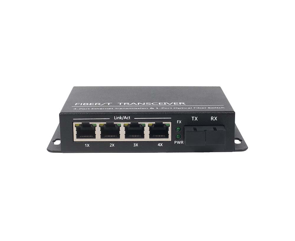 Convertisseur unimodal de médias de fibre de 10/100M 5-port double