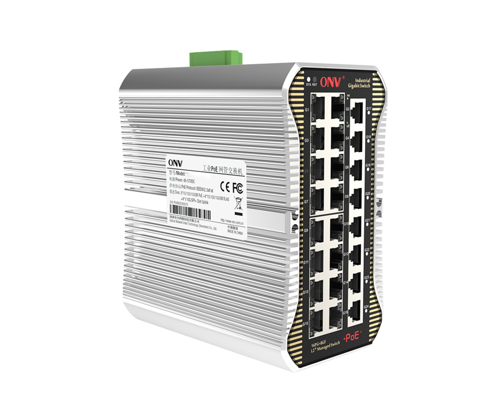 Commutateur PoE industriel géré Gigabit 24 ports L2
