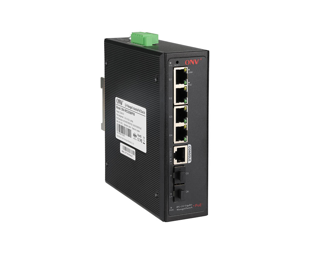 Switch PoE industriel Gigabit 6 ports administrable