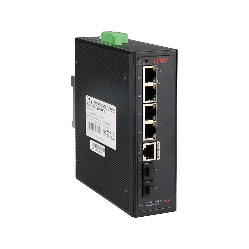 Switch PoE industriel Gigabit 6 ports L2+ administrable