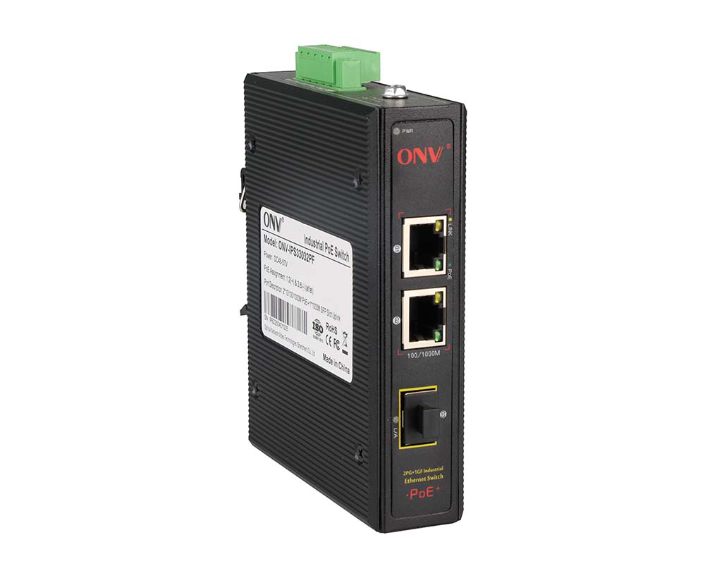 Switch fibre optique PoE industriel Gigabit à 3 ports